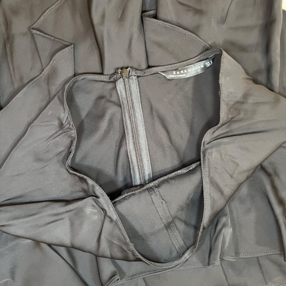 Zara Women Black Layered One Shoulder Dress Size Small - Picture 5 of 13